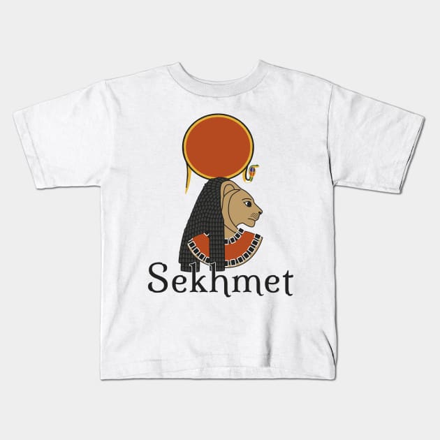 SEKHMET - Egyptian mythology Kids T-Shirt by Tiro1Linea